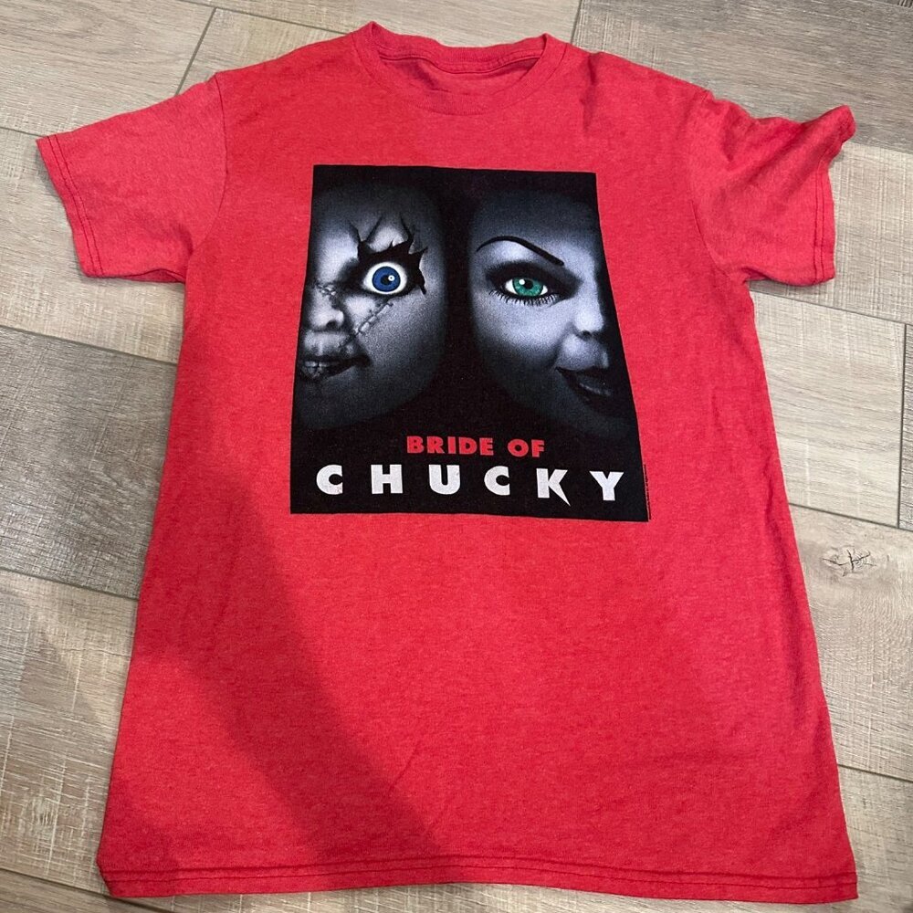 BRIDE OF CHUCKY WOMENS SMALL RED T SHIRT